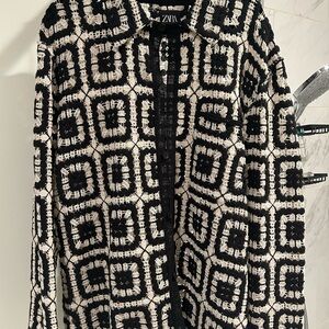 Zara Monochrome Geometric Jacket
